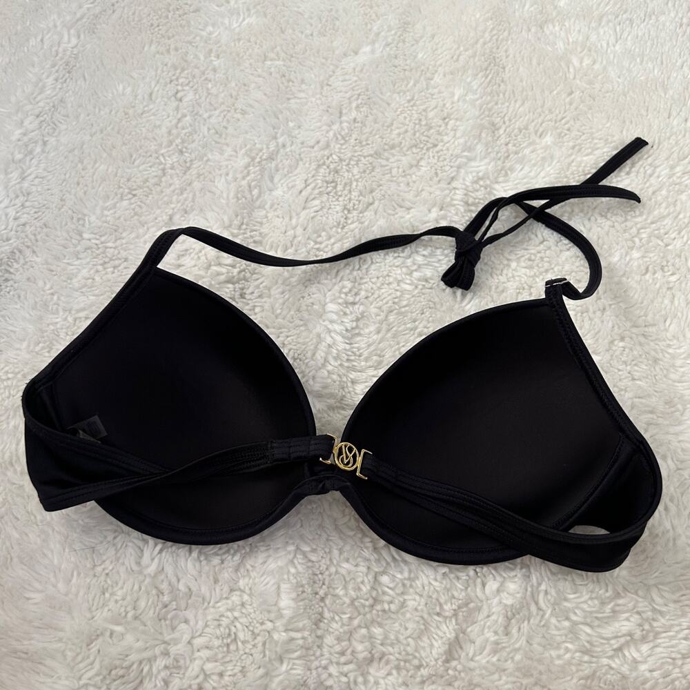 Victoria Secret Womens Swimsuit Push Up Top Black Sz 36C Sexy Summer Beachy - Picture 2 of 4